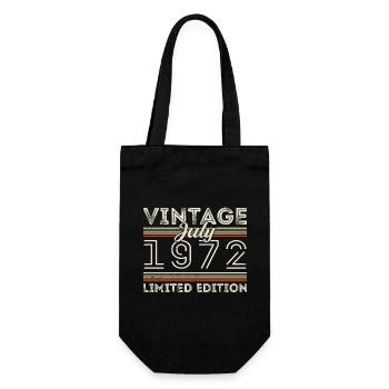 Juli 1972 Juli Geburtstagsgeschenk Juli 1972 - Geschenkbeutel für Flaschen - Schwarz - Vorne
