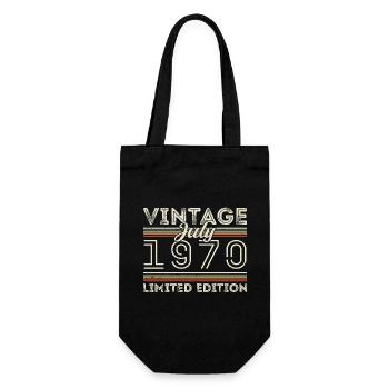 Juli 1970 Juli Geburtstagsgeschenk Juli 1970 - Geschenkbeutel für Flaschen - Schwarz - Vorne