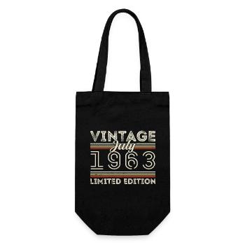 Juli 1963 Juli Geburtstagsgeschenk Juli 1963 - Geschenkbeutel für Flaschen - Schwarz - Vorne