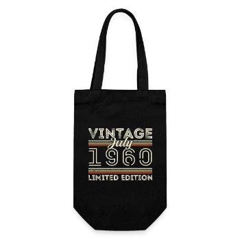 Juli 1960 Juli Geburtstagsgeschenk Juli 1960 - Geschenkbeutel für Flaschen - Schwarz - Vorne