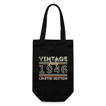 Juli 1946 Juli Geburtstagsgeschenk Juli 1946 - Geschenkbeutel für Flaschen - Schwarz - Vorne