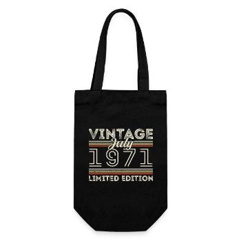 Juli 1971 Juli Geburtstagsgeschenk Juli 1971 - Geschenkbeutel für Flaschen - Schwarz - Vorne