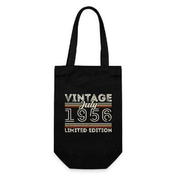 Juli 1956 Juli Geburtstagsgeschenk Juli 1956 - Geschenkbeutel für Flaschen - Schwarz - Vorne