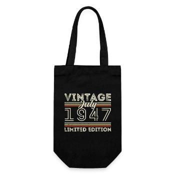 Juli 1947 Juli Geburtstagsgeschenk Juli 1947 - Geschenkbeutel für Flaschen - Schwarz - Vorne