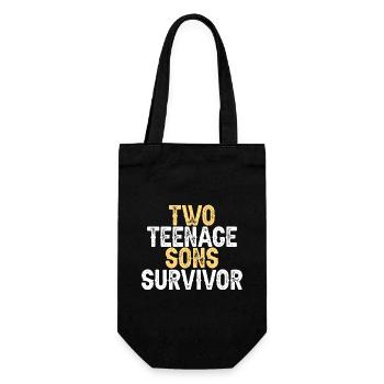 Family Son Teens Mom Dad - Gift Bag for Bottles - black - Front