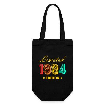 1984 geboren 40. Geburtstag Geschen Jahrgang 1984 - Geschenkbeutel für Flaschen - Schwarz - Vorne
