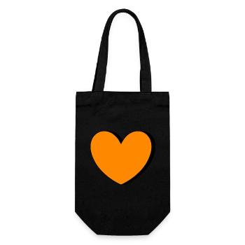 orangenes Herz orangen Valentinstag - Geschenkbeutel für Flaschen - Schwarz - Vorne