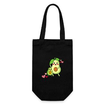 Avocado Familie Mamacado mit Kind - Geschenkbeutel für Flaschen - Schwarz - Vorne