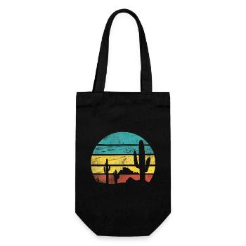 Retro Desert Graphic Nature Cactus - Gift Bag for Bottles - black - Front