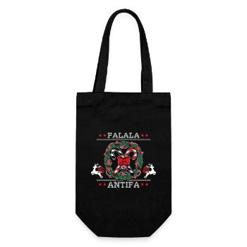 Pull de Noël moche : FALALA ANTIFA ! - Sac à bouteille - noir - Devant