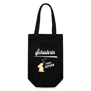 Schusterin Ostern Schuhmacherin Oster Outfit - Geschenkbeutel für Flaschen - Schwarz - Vorne