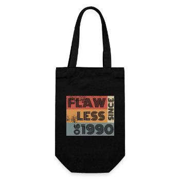 35. Geburtstag Flawless since 06/1990 - Geschenkbeutel für Flaschen - Schwarz - Vorne