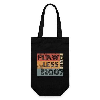 18. Geburtstag Flawless since 08/2007 - Geschenkbeutel für Flaschen - Schwarz - Vorne