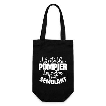 Véritable pompier , les autres font semblant - Sac à bouteille - noir - Devant