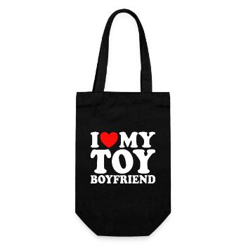 Love my boyfriend humor I love my boyfriend - Gift Bag for Bottles - black - Front