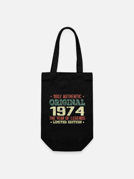 Legend since 1974 Born in 1974 - 50th Anniversary - Gift Bag for Bottles - black