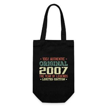 Legend since 2007 Born in 2007 - 17th Birthday - Gift Bag for Bottles - black - Front