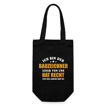 Ich bin der Bauzeichner - einer von uns hat Recht - Geschenkbeutel für Flaschen - Schwarz - Vorne