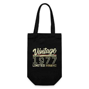 Legend since 1977 Born 1977 Birthday 47 years old - Gift Bag for Bottles - black - Front