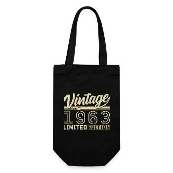 Legend since 1963 Born 1963 Birthday 61 years old - Gift Bag for Bottles - black - Front