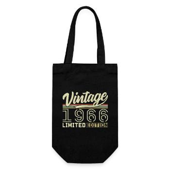 Legend since 1966 Born in 1966 Birthday 58 years old - Gift Bag for Bottles - black - Front