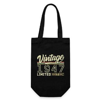 Legend since 1947 Born 1947 Birthday 77 years old - Gift Bag for Bottles - black - Front