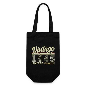 Legend since 1945 Born in 1945 Birthday 79 years old - Gift Bag for Bottles - black - Front