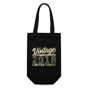 Legend since 2016 Born 2016 Birthday 8 years - Gift Bag for Bottles - black - Front