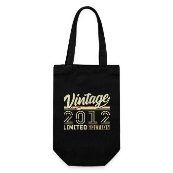 Legend since 2012 Born 2012 Birthday 12 years - Gift Bag for Bottles - black - Front