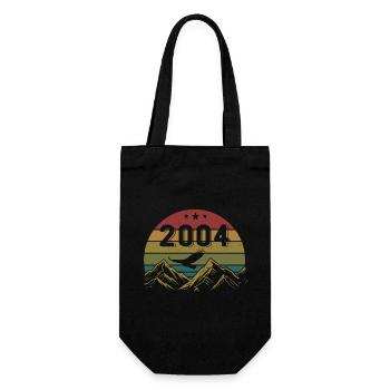 2004 Jahrgang Geburtstag 2004 Retro Geschenkidee - Geschenkbeutel für Flaschen - Schwarz - Vorne