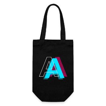 Pop Art Buchstabe A Geschenk - Geschenkbeutel für Flaschen - Schwarz - Vorne