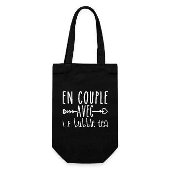En Couple avec bubble tea, cadeau Fans bubble tea - Sac à bouteille - noir - Devant