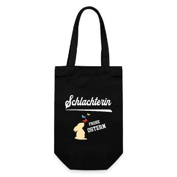 Schlachterin Ostern Schlachterei Oster Outfit - Geschenkbeutel für Flaschen - Schwarz - Vorne