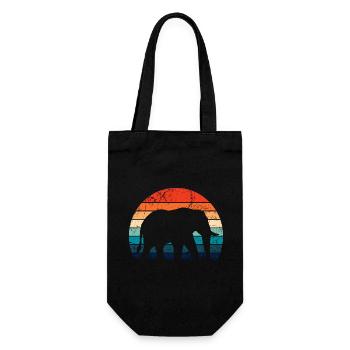 Elephant - big game, tusk, ivory sunset - Gift Bag for Bottles - black - Front