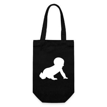 Silhouette de bébé rampant - Sac à bouteille - noir - Devant