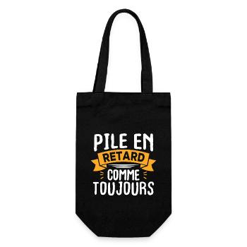 Pile en retard comme toujours - Sac à bouteille - noir - Devant