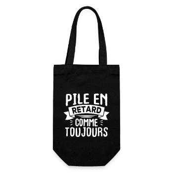 Pile en retard comme toujours - Sac à bouteille - noir - Devant