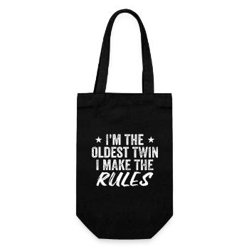 I'm The Oldest Twin Funny Twin Tees - Gift Bag for Bottles - black - Front