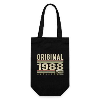 Original 1988 - Retro 1988 Geburtstagsgeschenk - Geschenkbeutel für Flaschen - Schwarz - Vorne