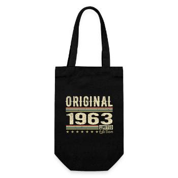 Original 1963 - Retro 1963 Geburtstagsgeschenk - Geschenkbeutel für Flaschen - Schwarz - Vorne