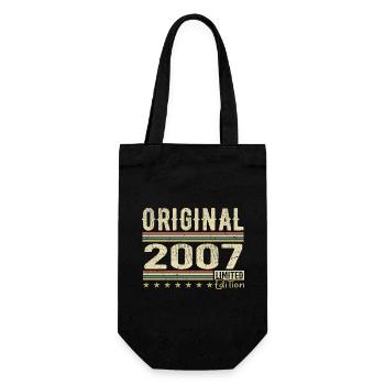 Original 2007 – Retro-Geburtstagsgeschenk 2007 - Geschenkbeutel für Flaschen - Schwarz - Vorne