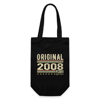 Original 2008 – Retro-Geburtstagsgeschenk 2008 - Geschenkbeutel für Flaschen - Schwarz - Vorne