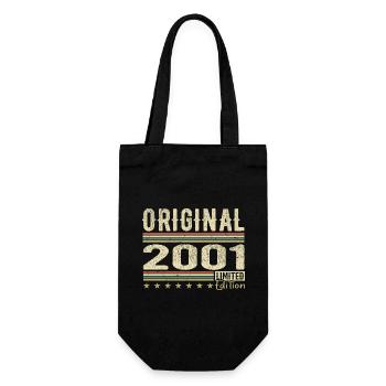 Original 2001 – Retro-Geburtstagsgeschenk 2001 - Geschenkbeutel für Flaschen - Schwarz - Vorne