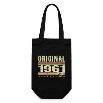 Original 1961 – Retro 1961 Geburtstagsgeschenk - Geschenkbeutel für Flaschen - Schwarz - Vorne