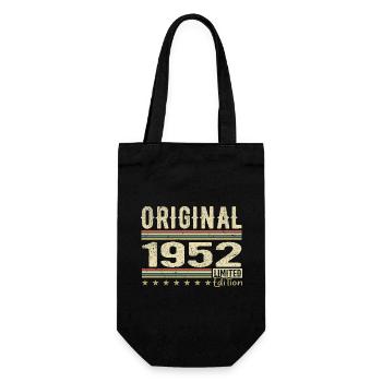 Original 1952 - Retro 1952 Birthday Gift - Gift Bag for Bottles - black - Front