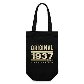 Original 1937 - Retro 1937 Birthday Gift - Gift Bag for Bottles - black - Front