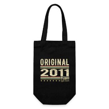Original 2011 - Retro Birthday Gift 2011 - Gift Bag for Bottles - black - Front