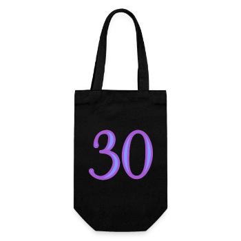 30. 30 YEARS. 30th ANNIVERSARY. 30TH ANNIVERSARY. - Gift Bag for Bottles - black - Front