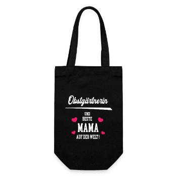 Obstgärtnerin Beste Mama Muttertag Geburtstag - Geschenkbeutel für Flaschen - Schwarz - Vorne