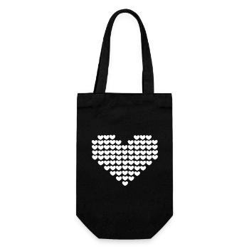 white heart white gift valentine's day - Gift Bag for Bottles - black - Front